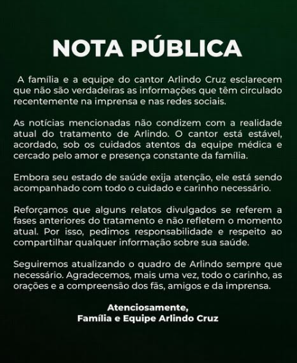 Família de Arlindo Cruz vem a público falar sobre saúde do cantor Screenshot 2025 07 17T171101.734