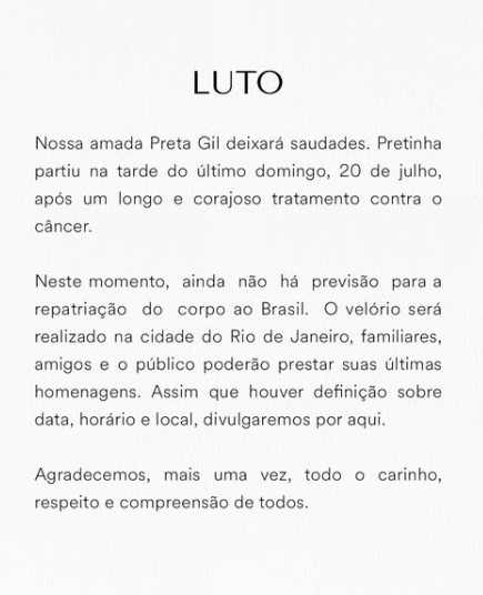 Velório de Preta Gil acontecerá no Theatro Municipal do Rio e será aberto ao público Screenshot 2025 07 21T212724.520