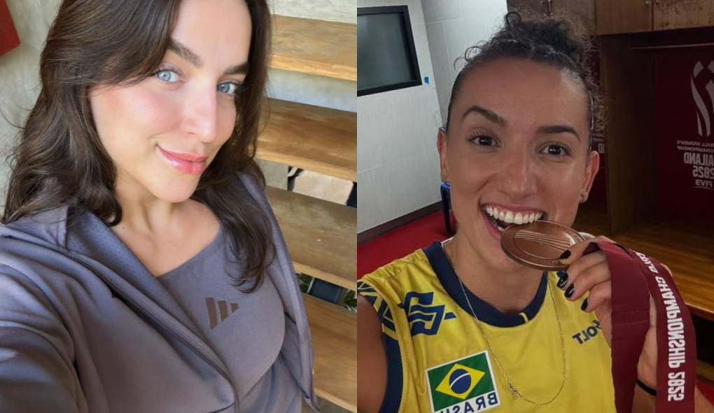 Bruna Unzueta confirma namoro com a jogadora de vôlei Gabriela Guimarães Reprodução/Instagram/@boounzueta/@gabiguimaraes10