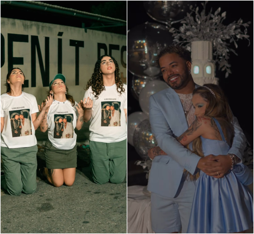 Kamylinha faz protesto em frente a presídio e pede liberdade de Hytalo Santos e do marido Foto: Reprodução/Instagram/@kamysmarya