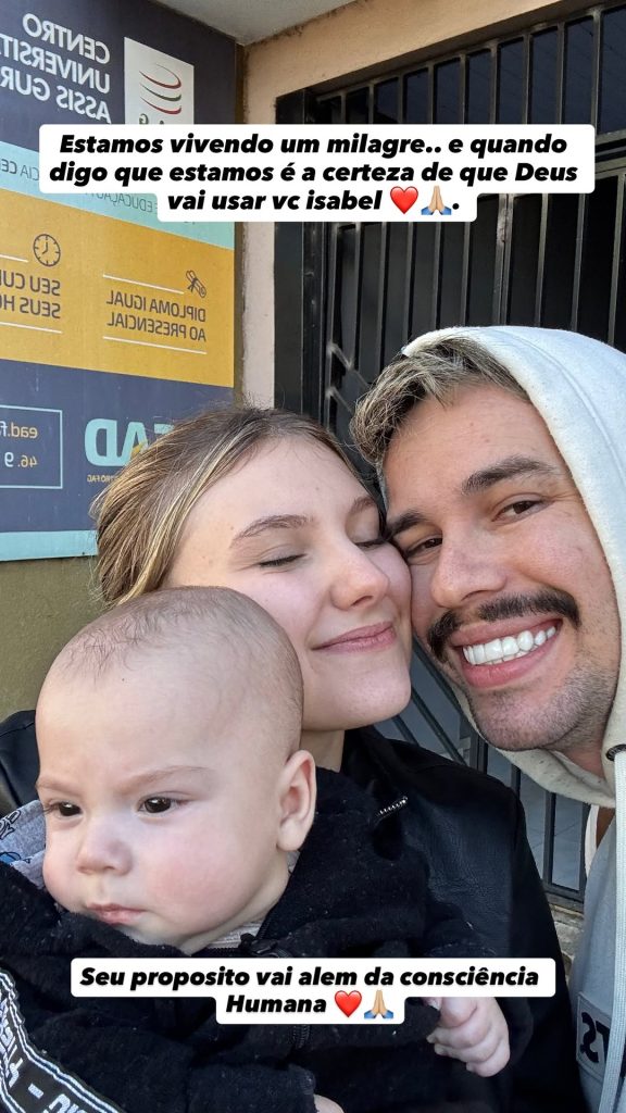 Isabel Veloso passa por traqueostomia após 22 dias na UTI e estado de saúde é atualizado pelo marido Foto: Reprodução/Instagram/@lucasborbass