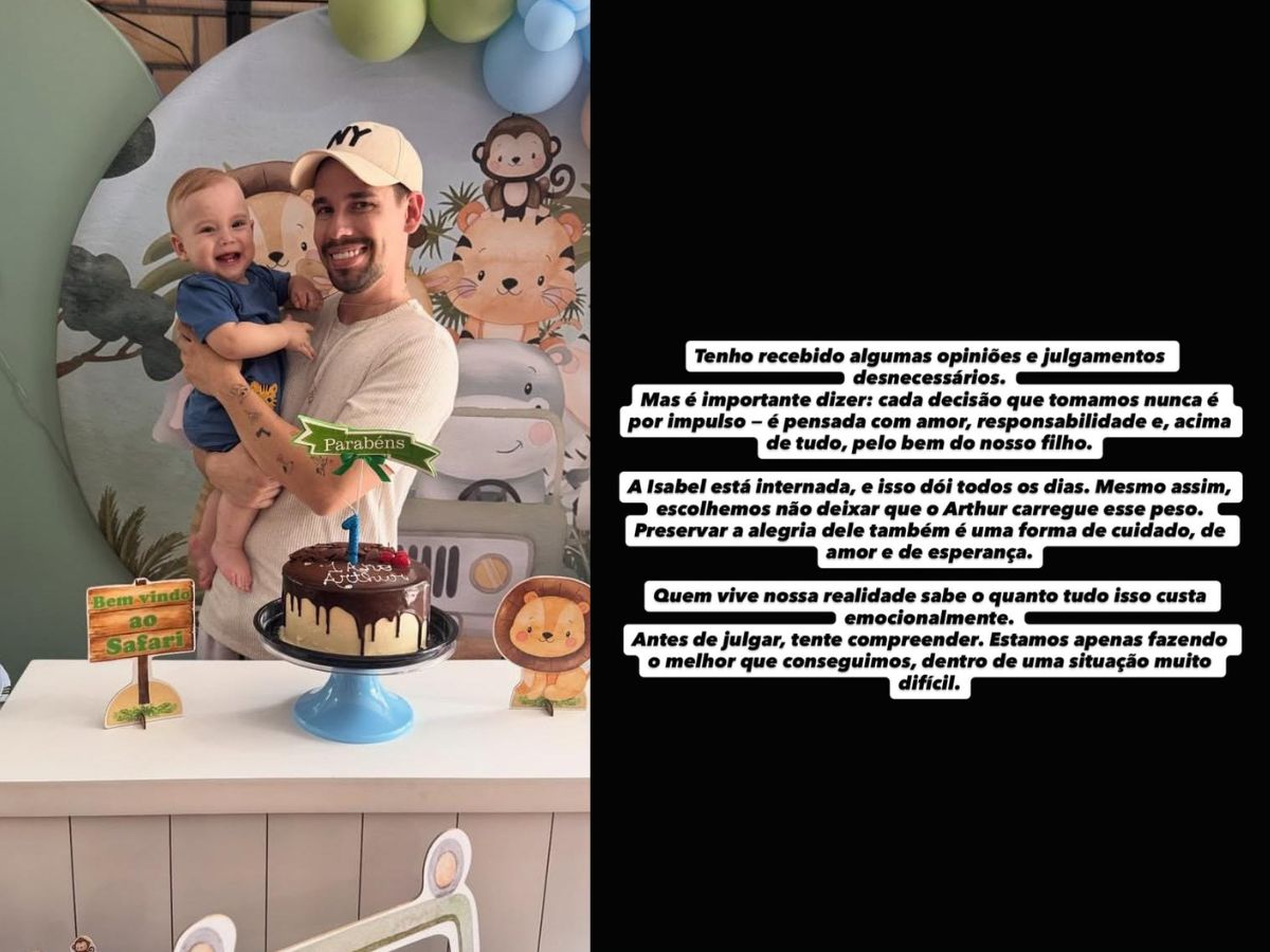Marido de Isabel Veloso rebate críticas após comemorar aniversário do filho enquanto ela segue na UTI Reprodução/Instagram/@lucasborbass