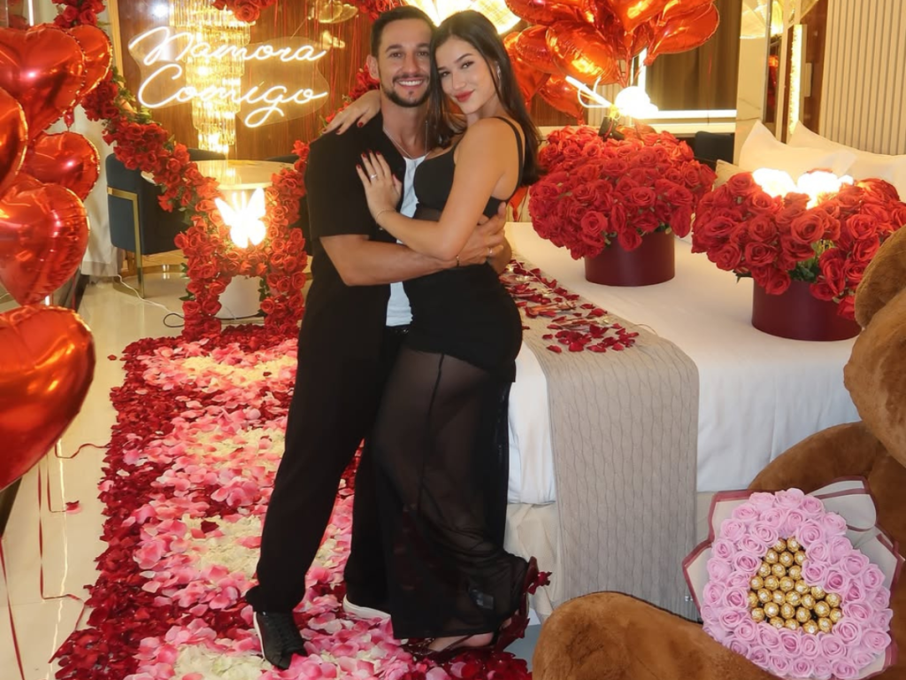 Duda Wendling é surpreendida com pedido de namoro de Luiz Otávio Mesquita luiz otavio pede duda wendling em namoro